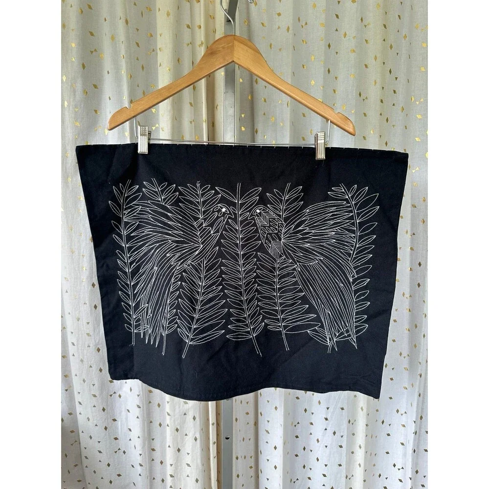 Petra Borner X IKEA Collab Op Art Embroidered Bird Tropical Leaves Pillowcases